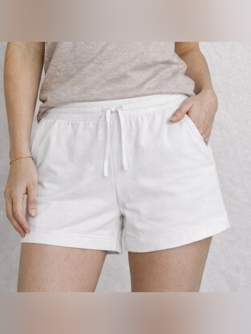 Karen Scott White Drawstring Athletic Shorts